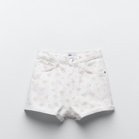 ZARA Printed Mom Fit Roller Shorts NWT - Picture 6 of 12